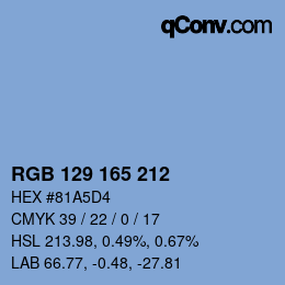Farbcode: RGB 129 165 212 | qconv.com