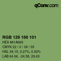 Farbcode: RGB 129 166 101 | qconv.com