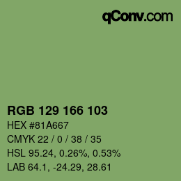 カラーコード: RGB 129 166 103 | qconv.com