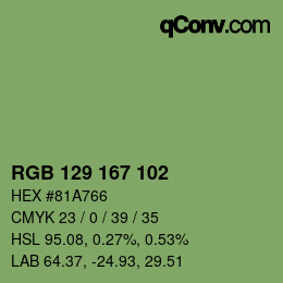 Farbcode: RGB 129 167 102 | qconv.com
