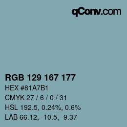 Farbcode: RGB 129 167 177 | qconv.com