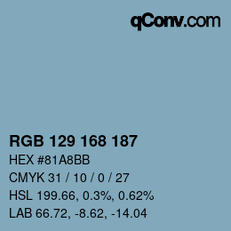 Color code: RGB 129 168 187 | qconv.com