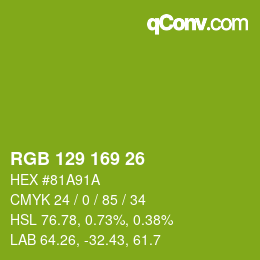 Color code: RGB 129 169 26 | qconv.com