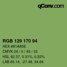 カラーコード: RGB 129 170 94 | qconv.com