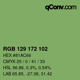 Color code: RGB 129 172 102 | qconv.com