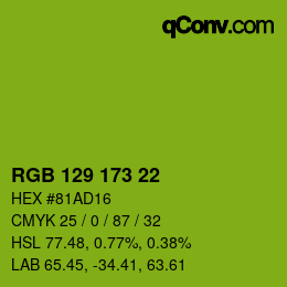颜色代码: RGB 129 173 22 | qconv.com