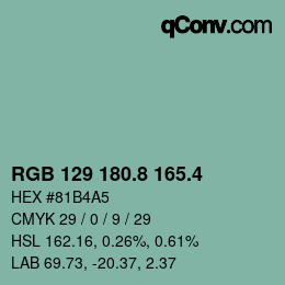 カラーコード: RGB 129 180.8 165.4 | qconv.com