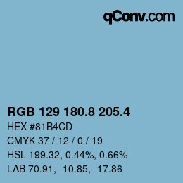 カラーコード: RGB 129 180.8 205.4 | qconv.com