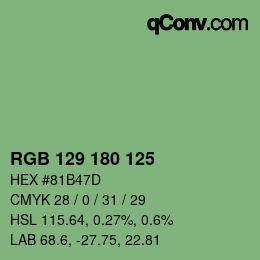 Farbcode: RGB 129 180 125 | qconv.com
