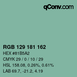 Color code: RGB 129 181 162 | qconv.com