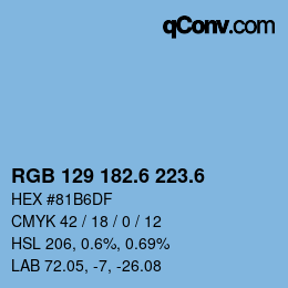カラーコード: RGB 129 182.6 223.6 | qconv.com
