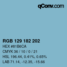 Color code: RGB 129 182 202 | qconv.com