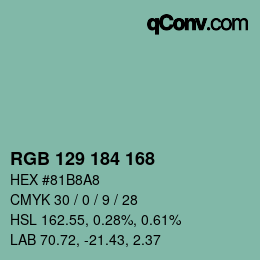 Farbcode: RGB 129 184 168 | qconv.com