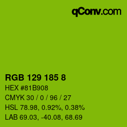 Color code: RGB 129 185 8 | qconv.com