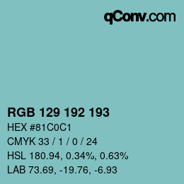 Color code: RGB 129 192 193 | qconv.com