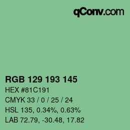 Código de color: RGB 129 193 145 | qconv.com