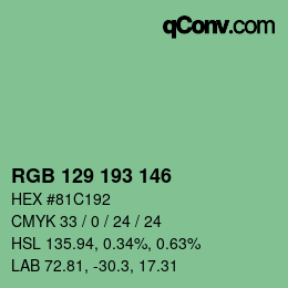 Color code: RGB 129 193 146 | qconv.com