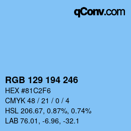 Farbcode: RGB 129 194 246 | qconv.com