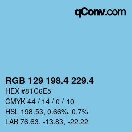 カラーコード: RGB 129 198.4 229.4 | qconv.com