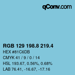カラーコード: RGB 129 198.8 219.4 | qconv.com