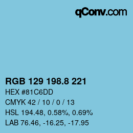 Color code: RGB 129 198.8 221 | qconv.com