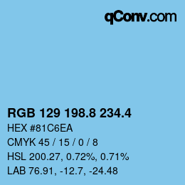 カラーコード: RGB 129 198.8 234.4 | qconv.com