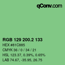 カラーコード: RGB 129 200.2 133 | qconv.com