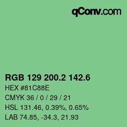 カラーコード: RGB 129 200.2 142.6 | qconv.com