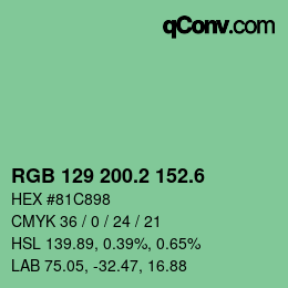 カラーコード: RGB 129 200.2 152.6 | qconv.com