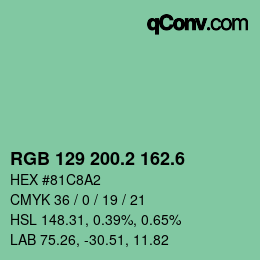 カラーコード: RGB 129 200.2 162.6 | qconv.com