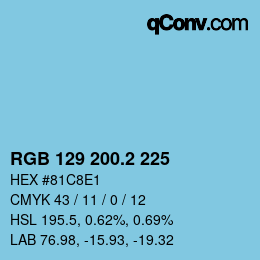 カラーコード: RGB 129 200.2 225 | qconv.com