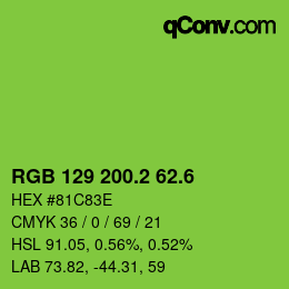 カラーコード: RGB 129 200.2 62.6 | qconv.com