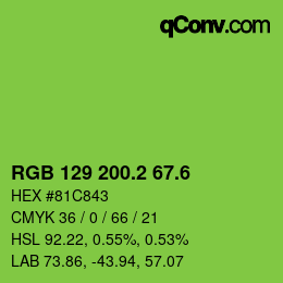 カラーコード: RGB 129 200.2 67.6 | qconv.com