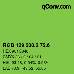 カラーコード: RGB 129 200.2 72.6 | qconv.com