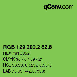 カラーコード: RGB 129 200.2 82.6 | qconv.com