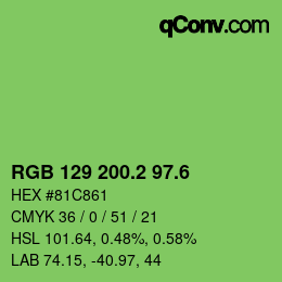 カラーコード: RGB 129 200.2 97.6 | qconv.com