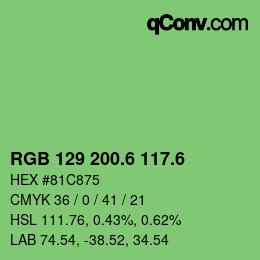 カラーコード: RGB 129 200.6 117.6 | qconv.com