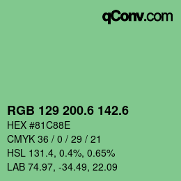 カラーコード: RGB 129 200.6 142.6 | qconv.com