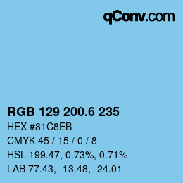 カラーコード: RGB 129 200.6 235 | qconv.com