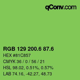 カラーコード: RGB 129 200.6 87.6 | qconv.com