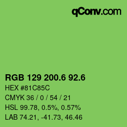 カラーコード: RGB 129 200.6 92.6 | qconv.com