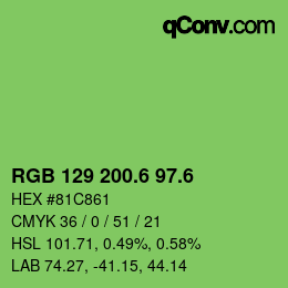 カラーコード: RGB 129 200.6 97.6 | qconv.com