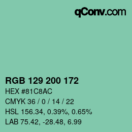 Farbcode: RGB 129 200 172 | qconv.com