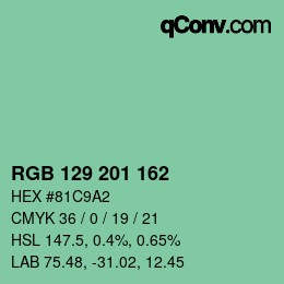 Color code: RGB 129 201 162 | qconv.com