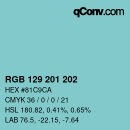 Color code: RGB 129 201 202 | qconv.com