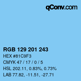 Color code: RGB 129 201 243 | qconv.com