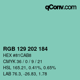 Farbcode: RGB 129 202 184 | qconv.com