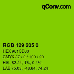 Color code: RGB 129 205 0 | qconv.com