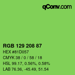 Color code: RGB 129 208 87 | qconv.com