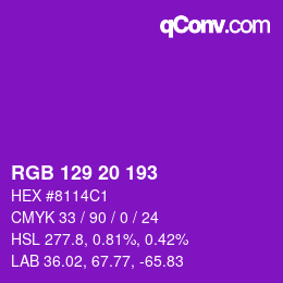 カラーコード: RGB 129 20 193 | qconv.com